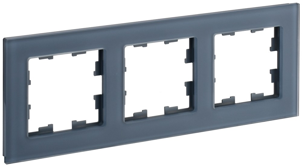 IEK Brite Рамки Рамка IEK BRITE DECOR Маренго матовый стекло 3-мест. РУ-3-2-Бр BR-M32-G-31-K35
