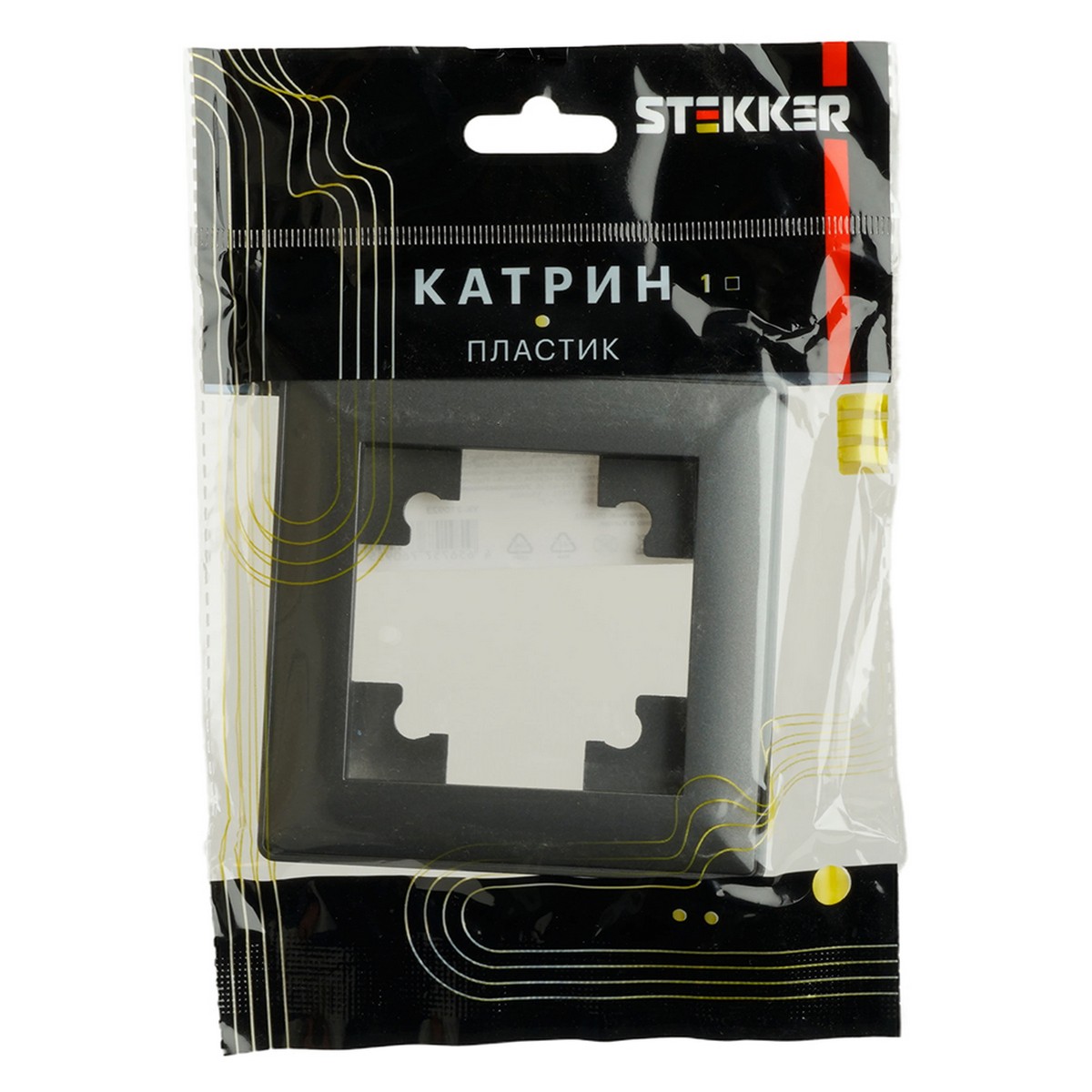 Катрин - Розетки и выключатели Stekker Рамка STEKKER 1-местная Катрин пластик графит PFR00-7001-06 39807