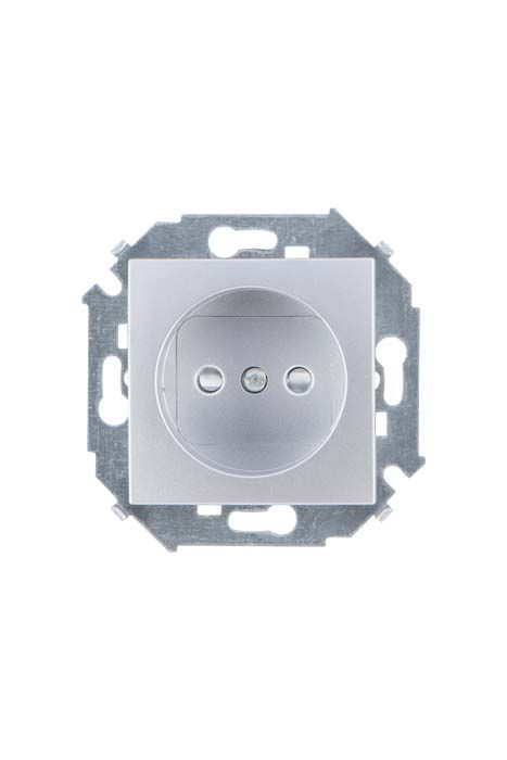 Розетки и выключатели Simon 15 Алюминий Розетка б/з Simon 15 Алюминий 16А 1591431-033
