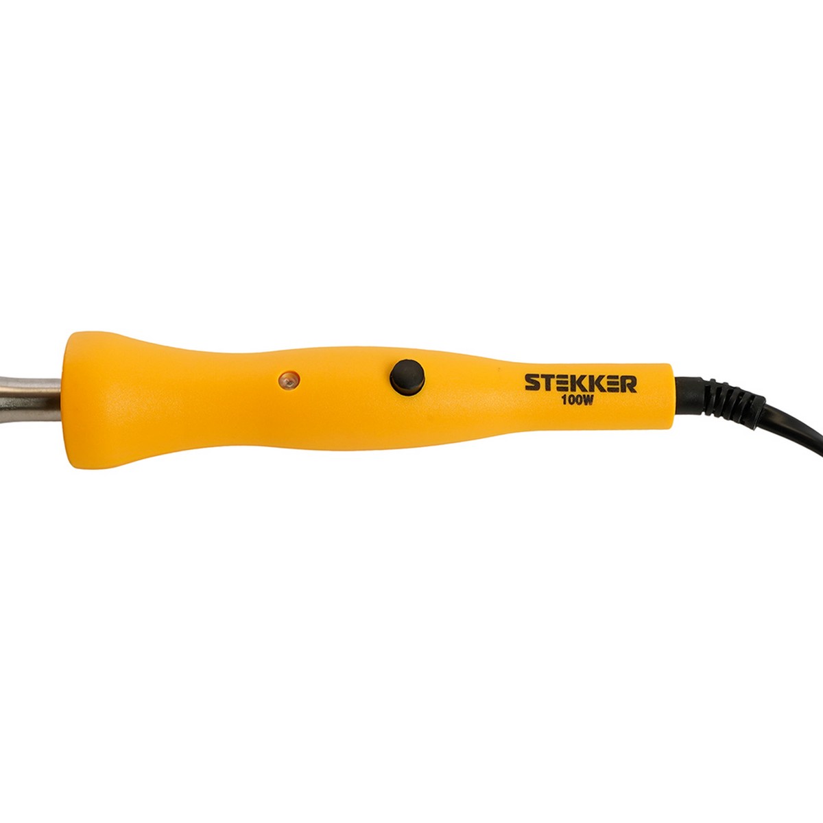 Паяльник STEKKER PLE201- 100 100W с кнопкой вкл., нихромовый нагреватель, долговечное жало, 230В 49803 фото