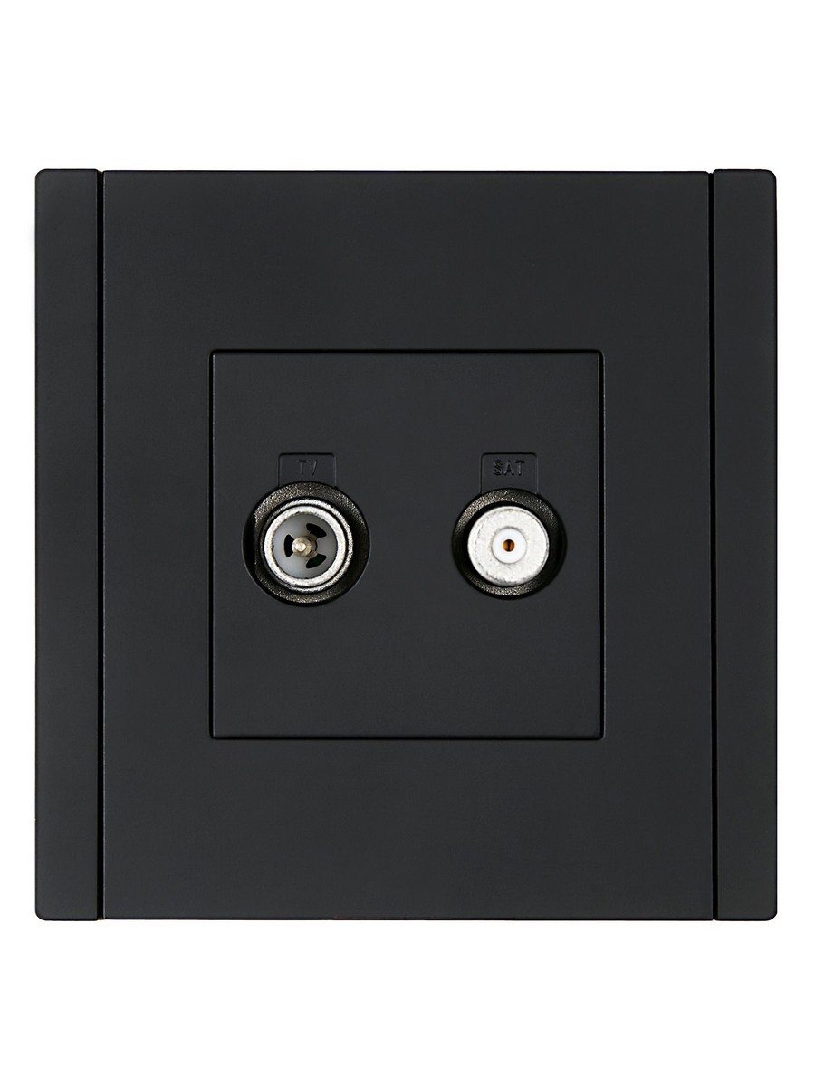 IEK FORTE&PIANO Черный Розетка IEK FORTE&PIANO Черный двойная TV+SAT FP138