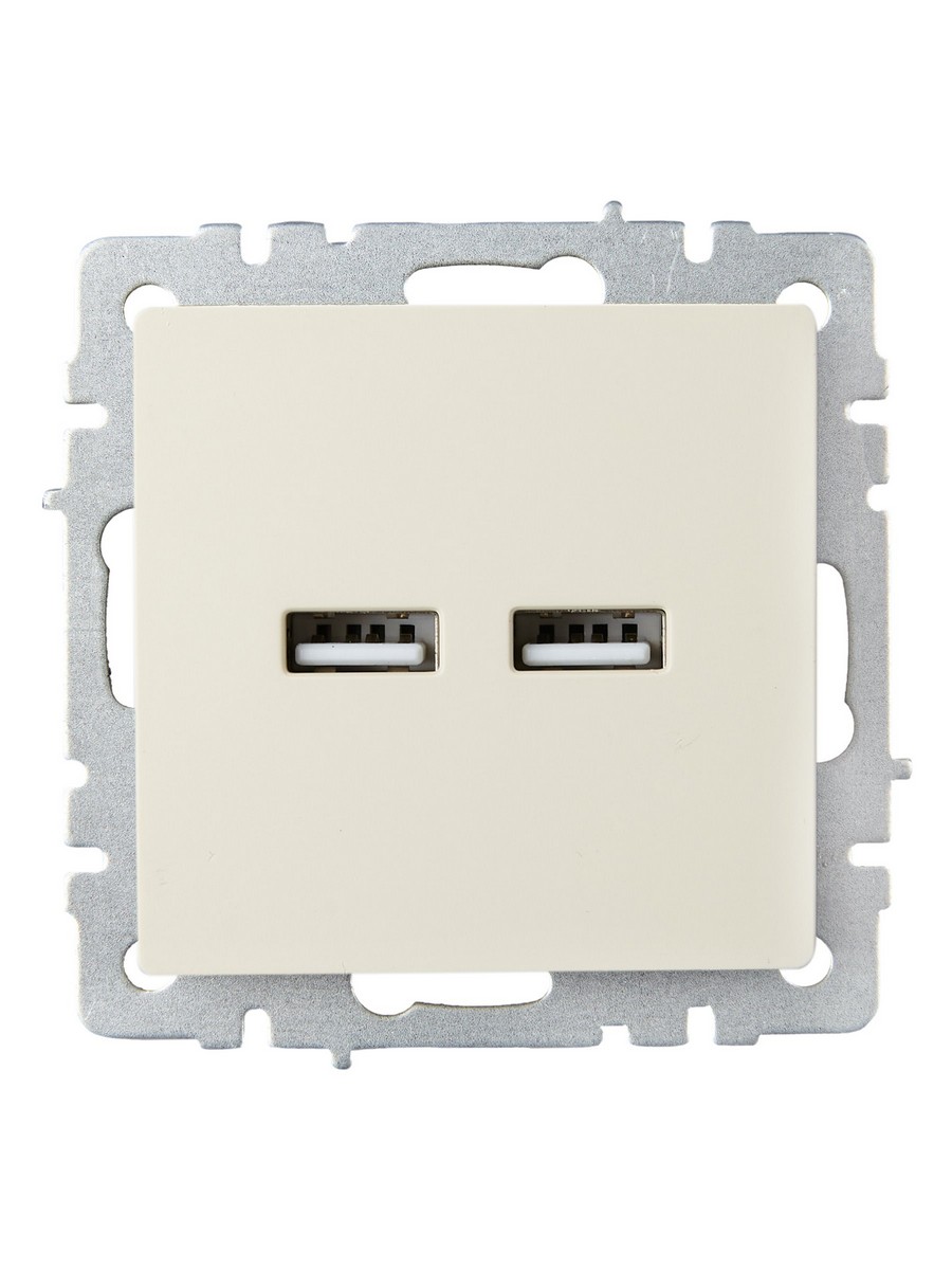 IEK Brite Бежевый Розетка IEK BRITE USB A+A 3,1А РЮ10-1-БрКр бежевый BR-U21-D31-K10