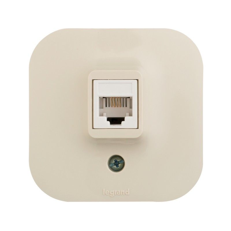 Накладные Розетки и выключатели Legrand Quteo Бежевый Розетка RJ11 Legrand Quteo телефонная бежевая  782244