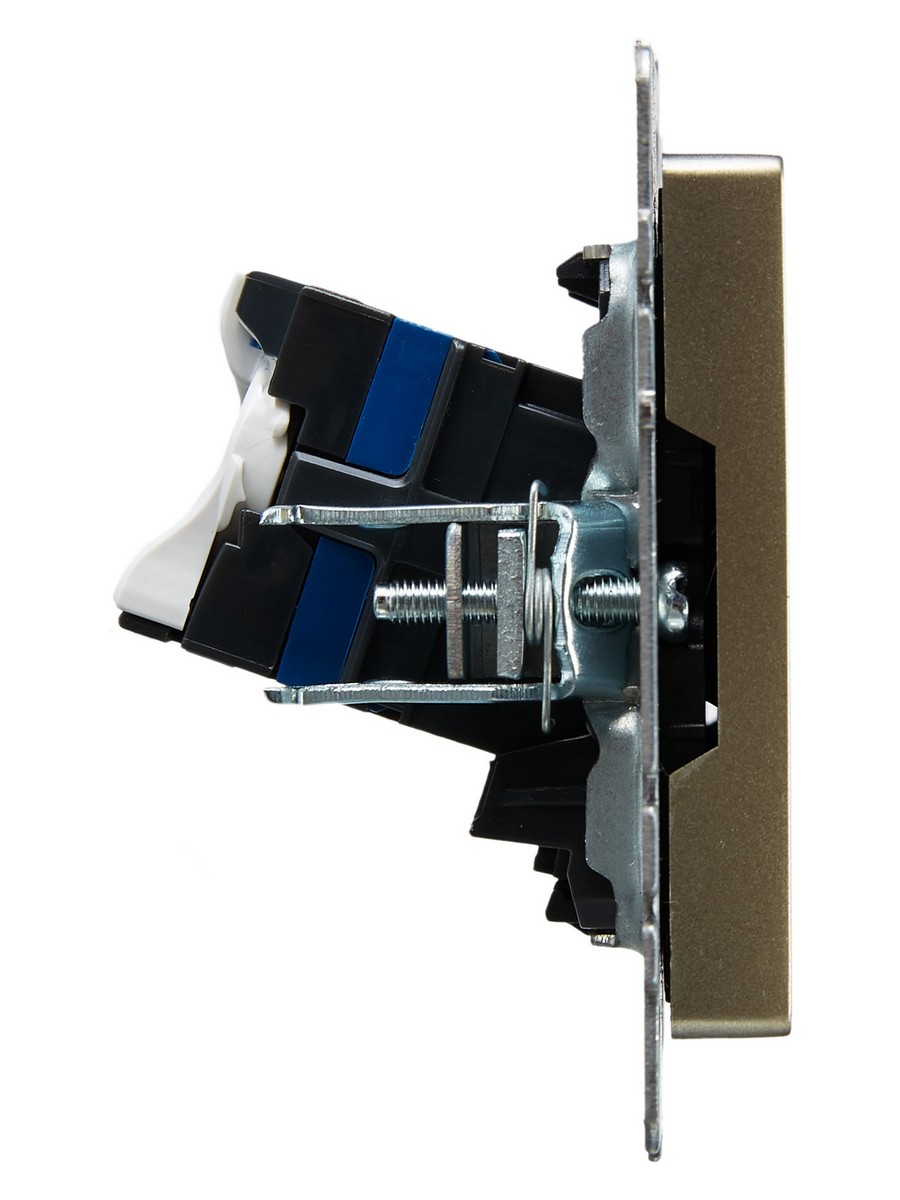 IEK Brite Шампань Розетка компьютерная IEK BRITE BASE Шампань 2-ая RJ45 кат.6 РК11-2-БрШ BR-K20-2-K37