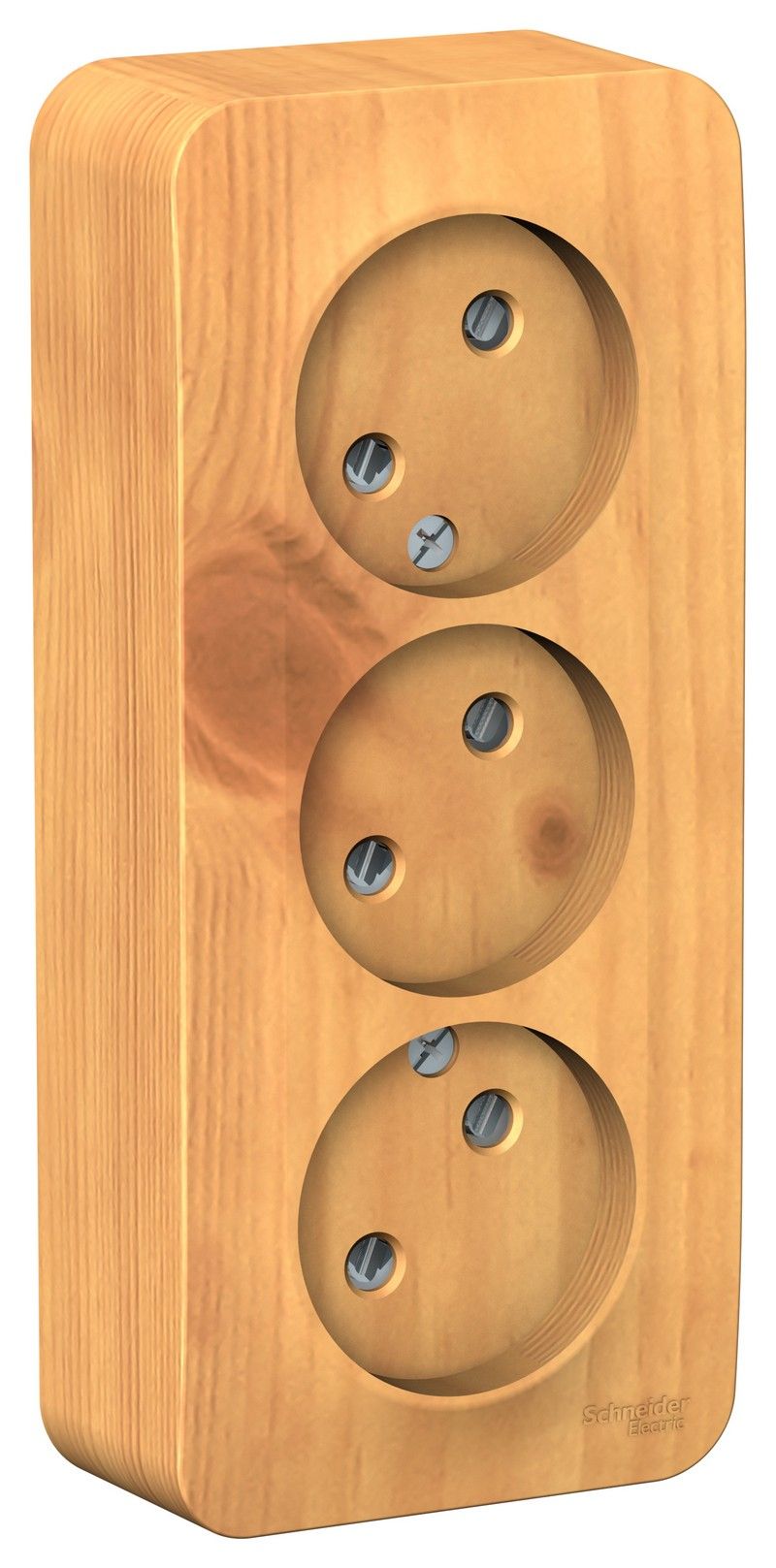 Blanca ясень розетки и выключатели Розетка SE Blanca 3-ая Ясень наружный б/з со шторками изолир. пластина BLNRA001315