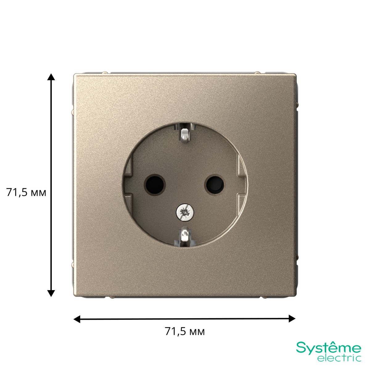 ArtGallery Шампань Розетка Systeme Electric ArtGallery Шампань с заземлением со шторками 16А GAL000545