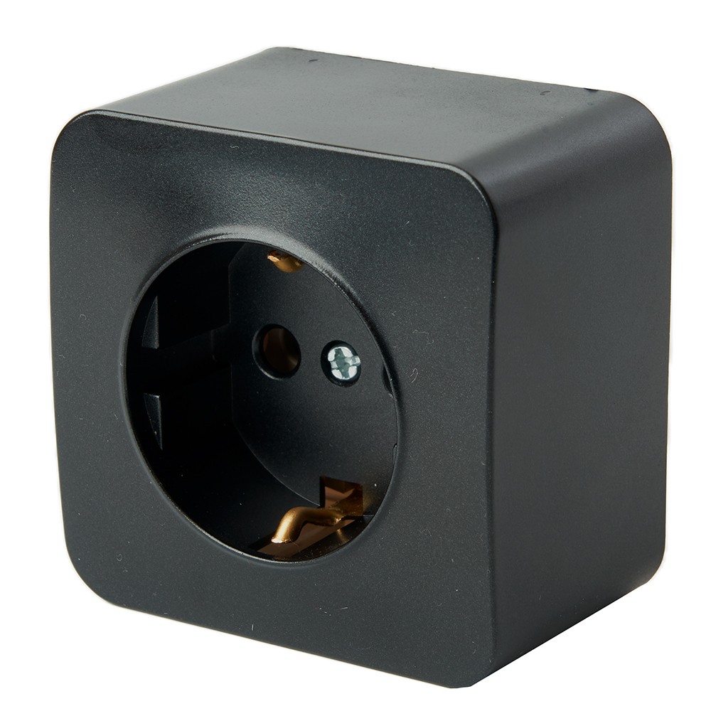 Накладные розетки и выключатели Stekker Розетка 1-местная с/з STEKKER София черный матовый MST16-11-05 49494