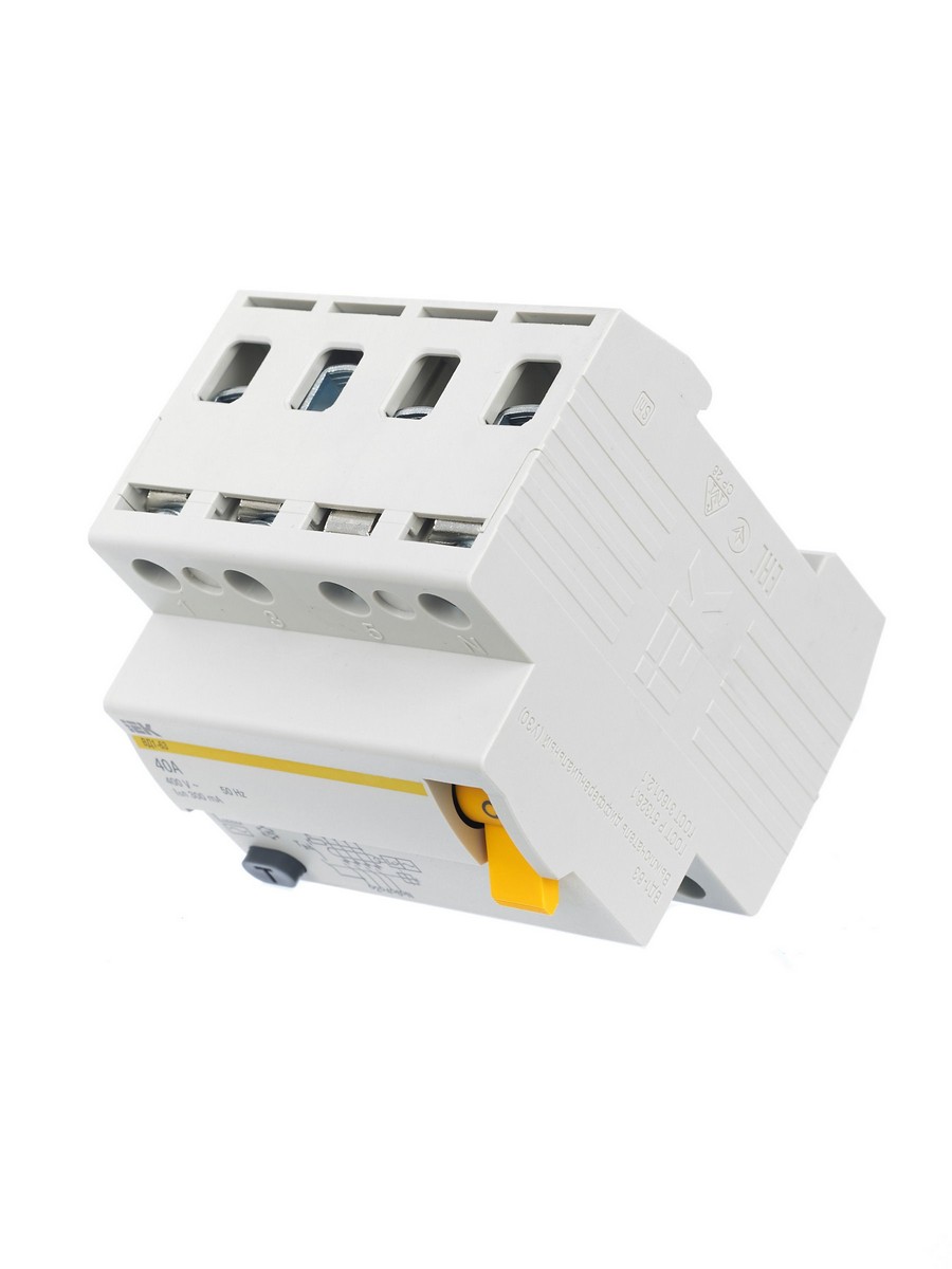 IEK Выключатель дифференциальный IEK KARAT ВД1-63 (УЗО) 4Р 40А 300мА MDV10-4-040-300 