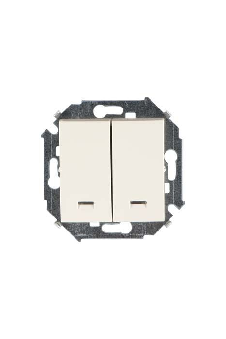 Розетки и выключатели Simon 15 Бежевый Выключатель 2-клавишный Simon 15 Бежевый с подсветкой 16А 1591392-031