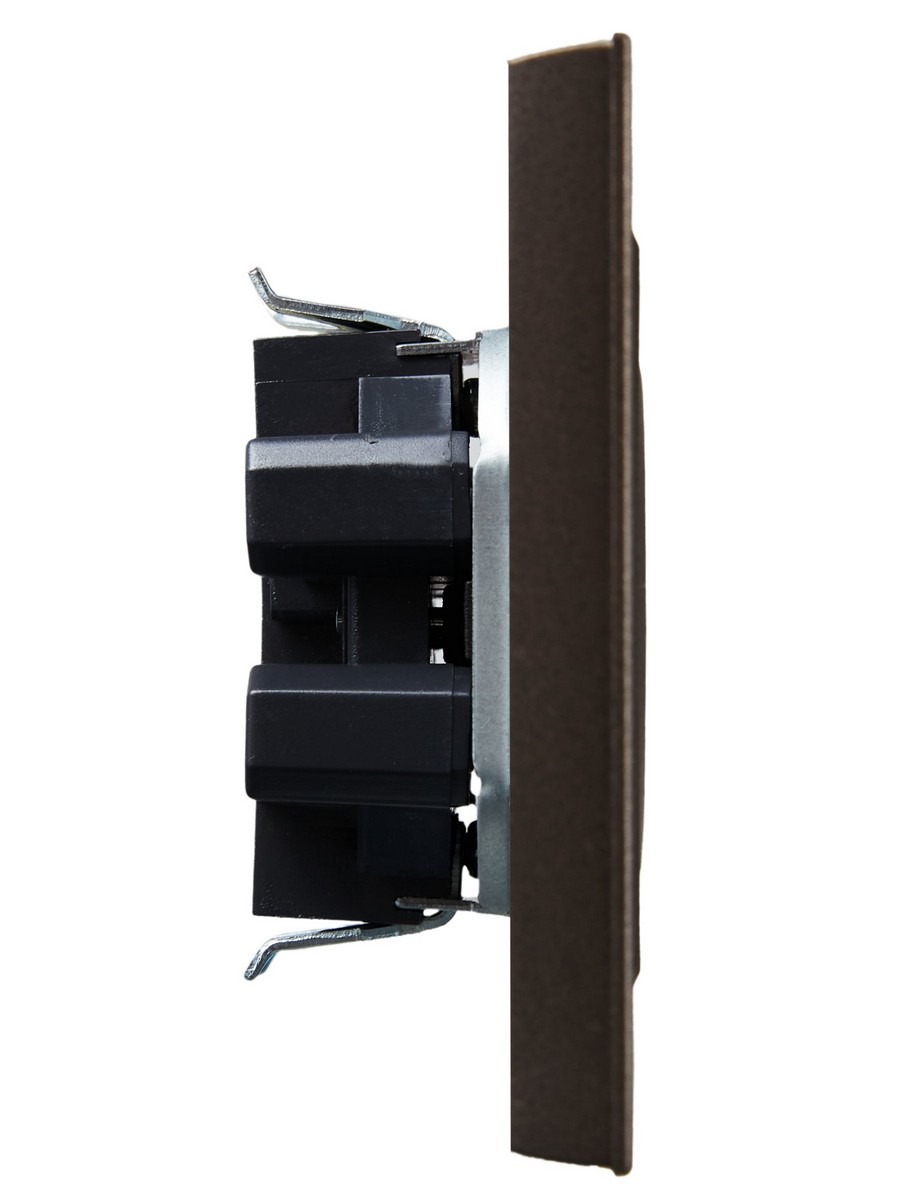 IEK Brite Бронза Розетка IEK BRITE Темн.бронза 2-я без з/к/ш 10А в сборе РС12-2-БрТБ BR-R20-10-K45-F