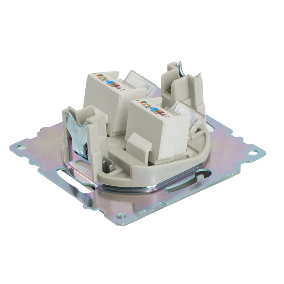 Катрин - Розетки и выключатели Stekker Розетка компьютерная 2-местная RJ-45 STEKKER GLS00-7109-03 Катрин серебро 50005