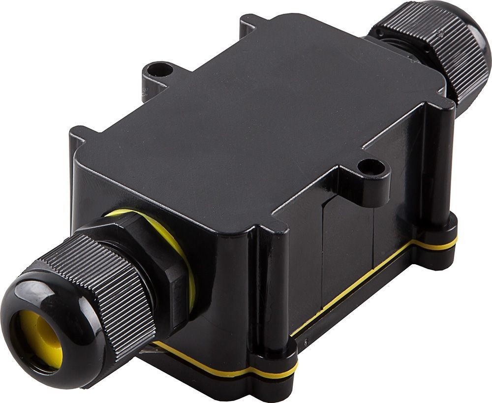 Коробка распределительная STEKKER LD522 водонепроницаемая на 2 выхода 450V 125x55x36 черный 49115