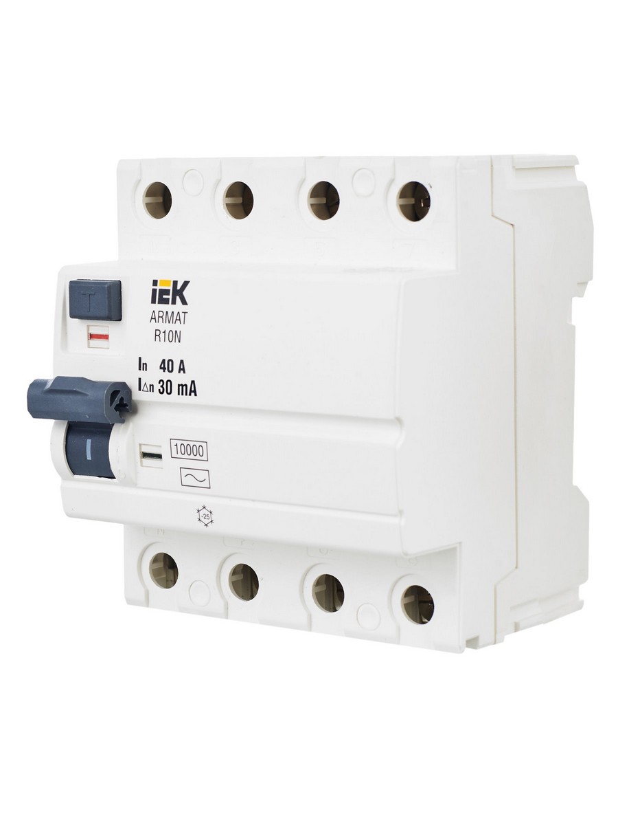 IEK ВДТ УЗО IEK ARMAT R10N 4P 40А 30мА тип A AR-R10N-4-040A030 
