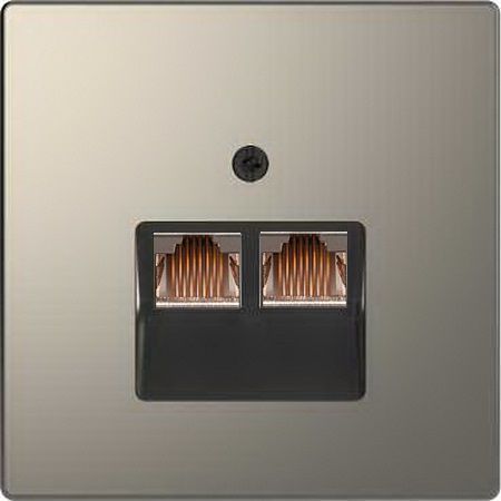 Merten D-Life Никель Интернет розетка двойная RJ45 6e Merten D-Life никель