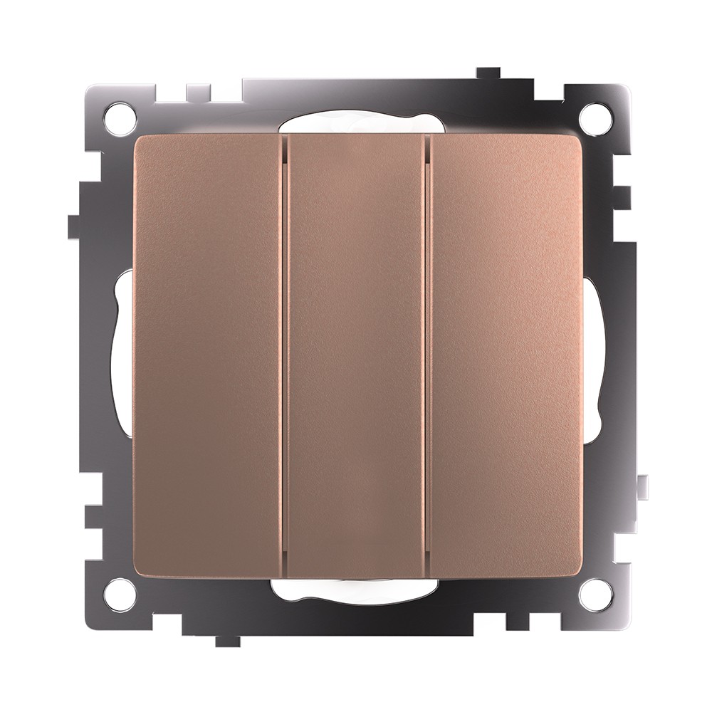 Катрин - Розетки и выключатели Stekker Выключатель 3-клавишный STEKKER GLS10-7108-02 250V 10А Катрин шампань 49174