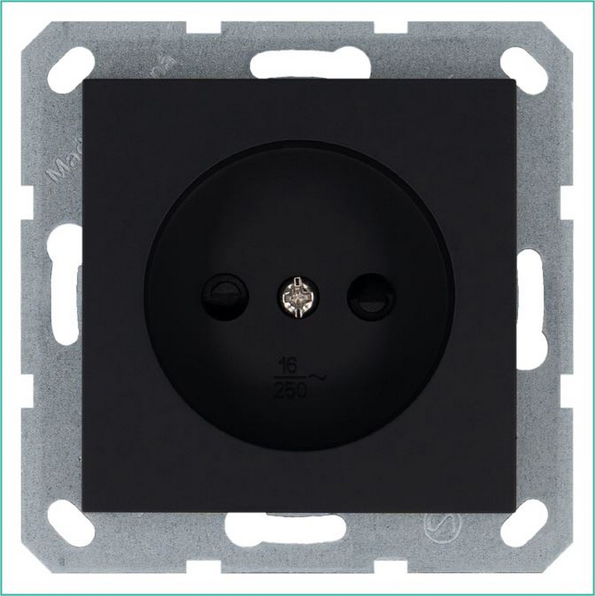 JASMART G - розетки и выключатели Розетка JASMART без заземления с защитными шторками Черный матовый (soft touch) G5503PB