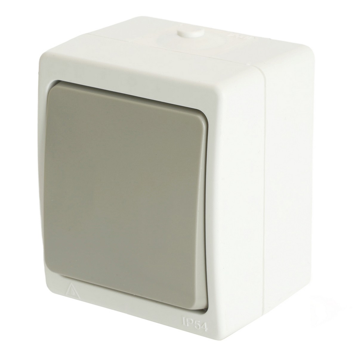 Накладные розетки и выключатели Stekker Выключатель STEKKER 1-клавишный открытой установки IP54 белый/серый PSW10-211-54 49731