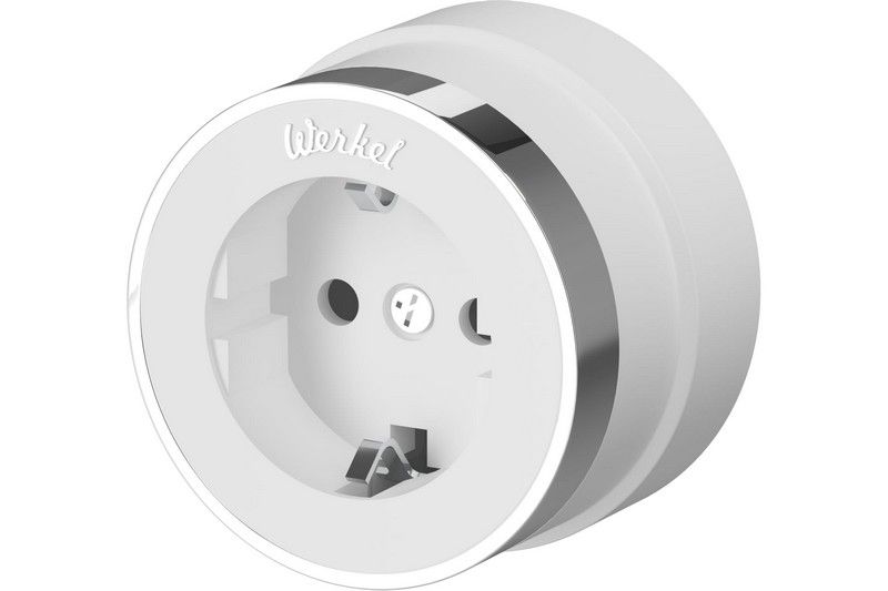 Werkel Ретро Розетка Werkel с заземлением (белый матовый/хром) W5871050