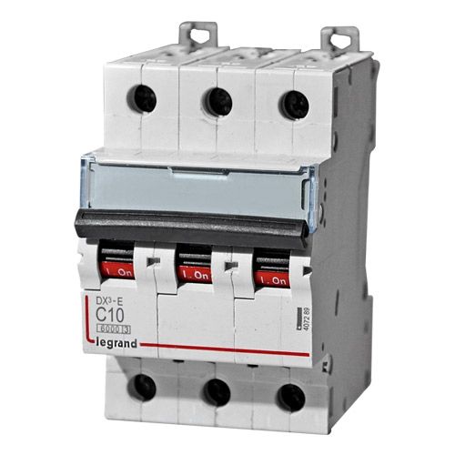 3 полюсные (трехполюсные) Автоматический выключатель Legrand DX3-E 3P 10А (С) 6000/6kA 407289