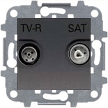 Механизмы ABB Zenit Антрацит Розетка TV-R/SAT звезда ABB Zenit (антрацит)