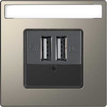 Merten D-Life Никель Зарядное устройство USB 3A Merten D-Life никель