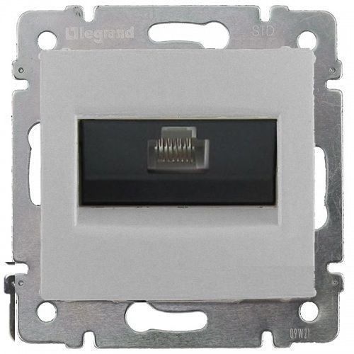 Legrand Valena Classic Алюминий Розетка компьютерная RJ45 Legrand Valena Алюминий 1-ая 5 кат ISDN 300MHz 8конт 770141