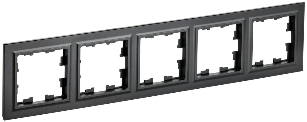 IEK Brite Рамки Рамка IEK BRITE BASE Черный 5-мест. РУ-5-БрЧ BR-M52-K02