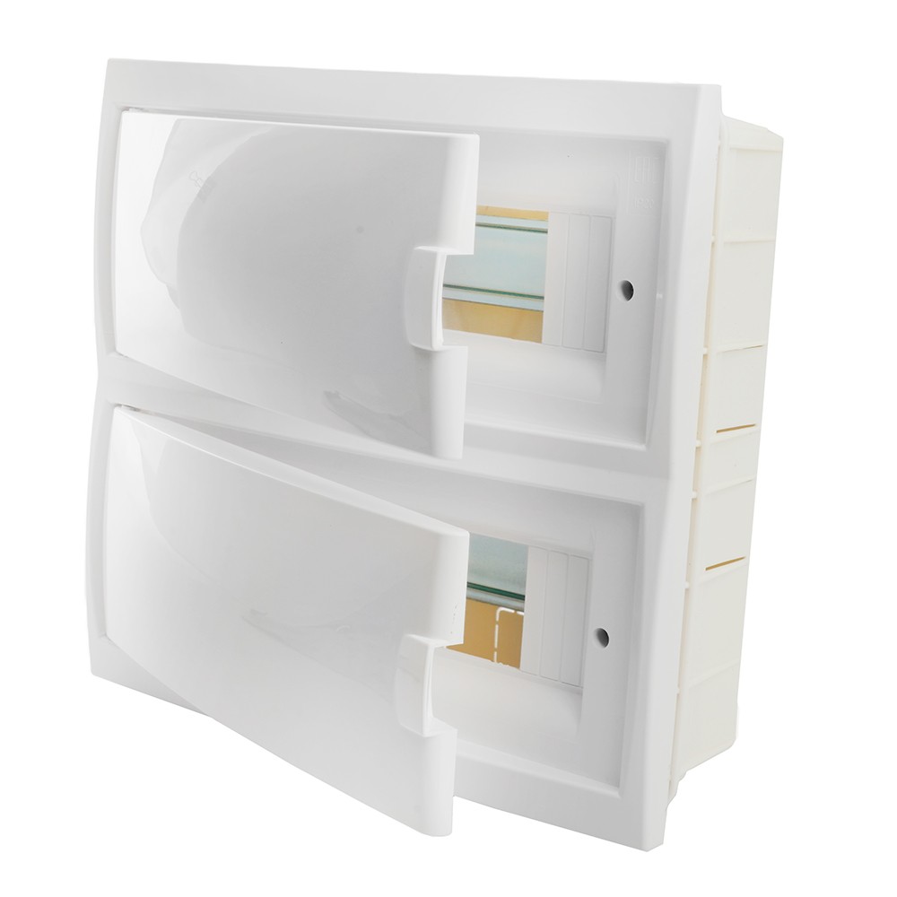 Пластиковые боксы и щиты Stekker Бокс встраиваемый STEKKER EBX50-2/24-20 24 модуля белый пластик серия Standart 49639