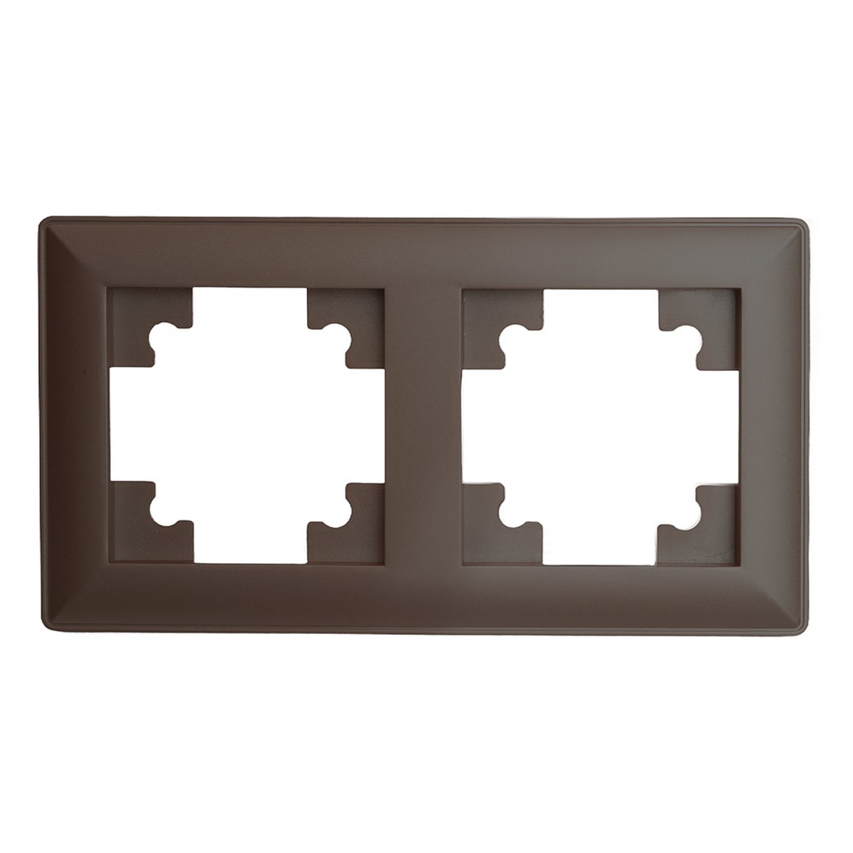 Катрин - Розетки и выключатели Stekker Рамка STEKKER 2-местная Катрин стекло шоколад PFR00-7002-04 39818
