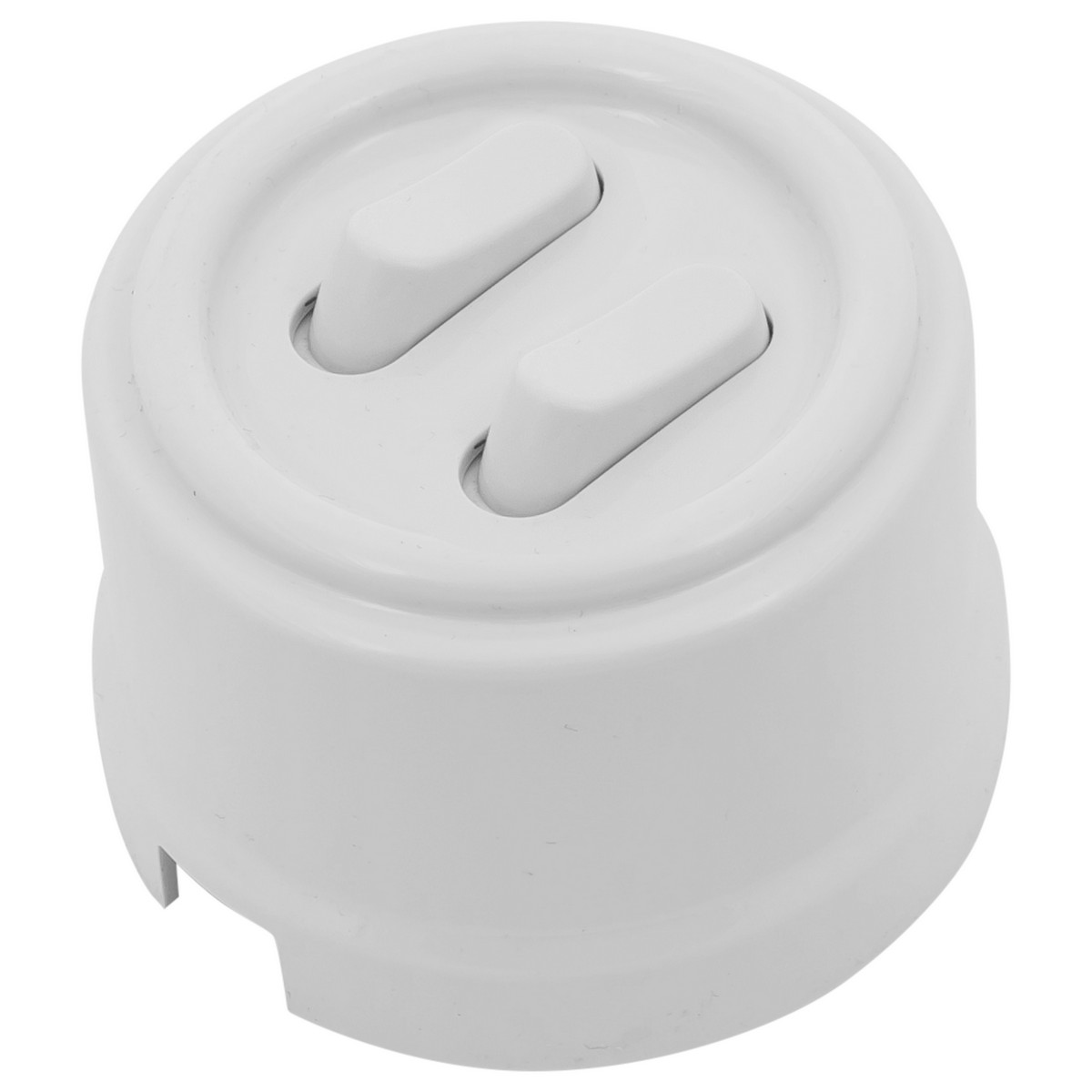 Bironi Лизетта - Ретро розетки и выключатели Кнопка BIRONI Лизетта Пластик Белый 2-кл (клавишный) B1-222-21-PB