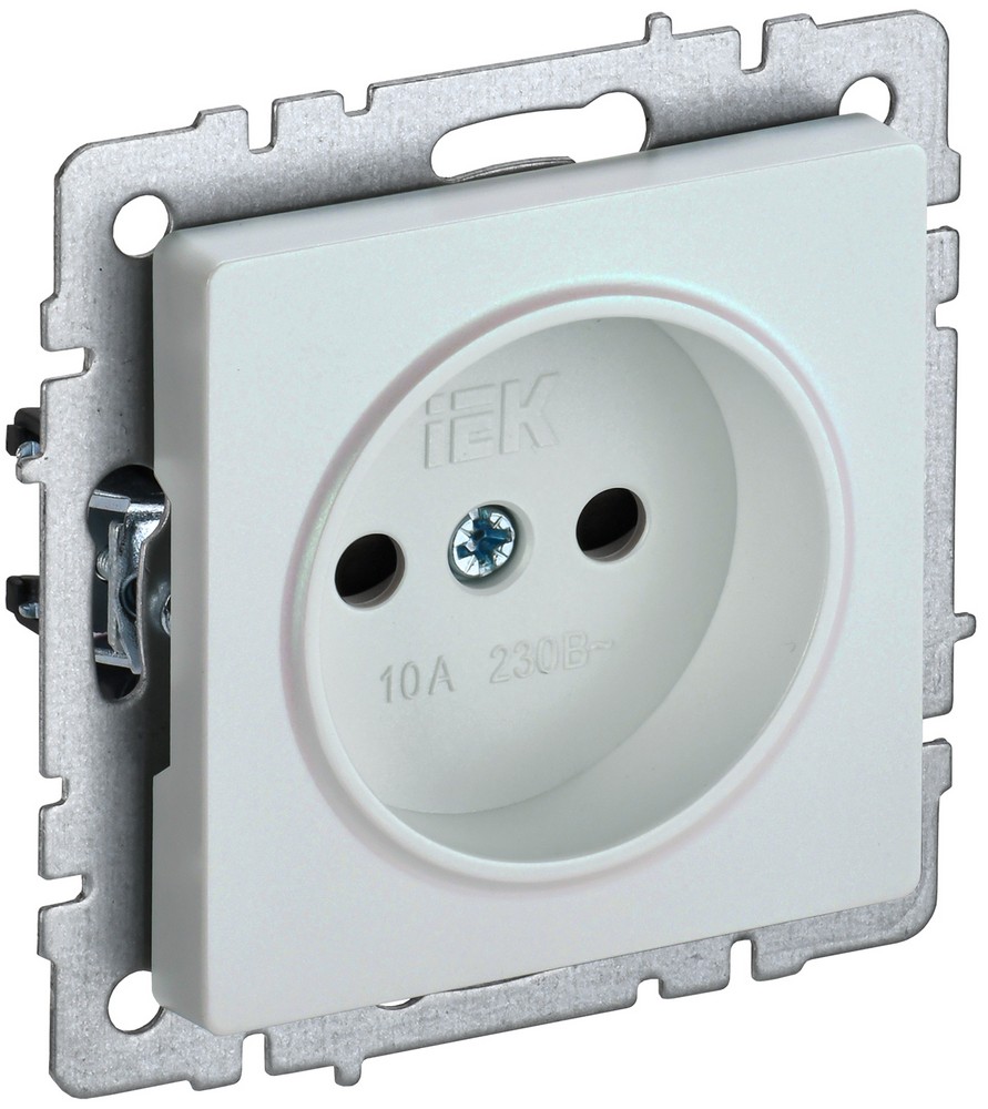 IEK Brite Жемчуг Розетка IEK BRITE BASE Жемчуг без з/к с з/ш 10А РСш10-2-БрЖ BR-R13-10-K36