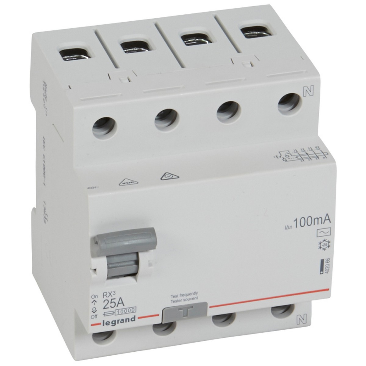 Legrand УЗО Legrand RX3 4P 25A 100mA (AC) 402066 