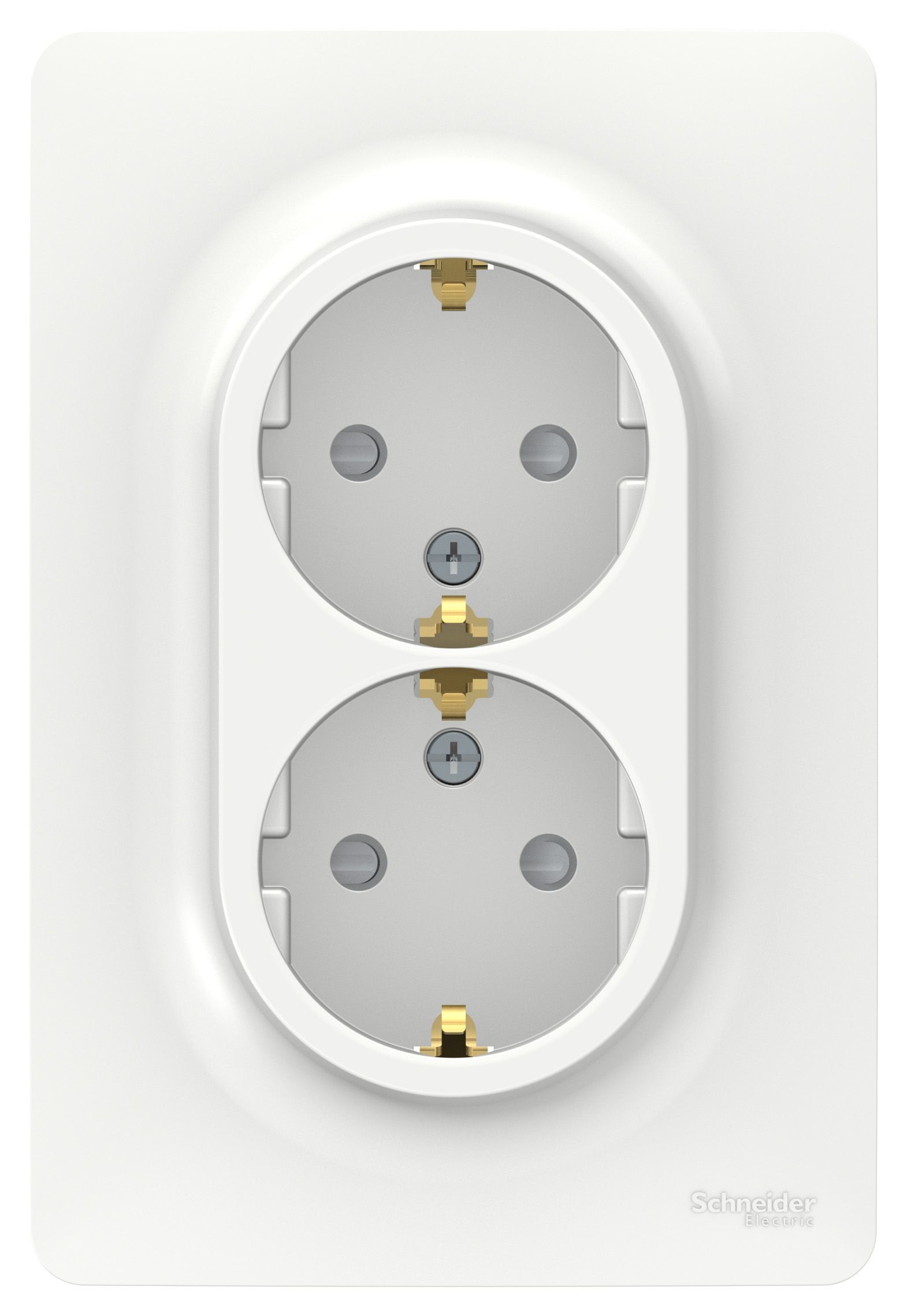 Розетки и выключатели Unica NEW белый Розетка Unica New Белый двойная со шторками с заземлением винт. зажим. NU206718