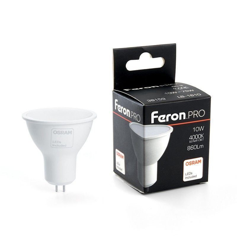 MR11/MR16/GU5.3 Лампа светодиодная Feron.PRO LB-1610 MR16 G5.3 10W 4000K 38159 