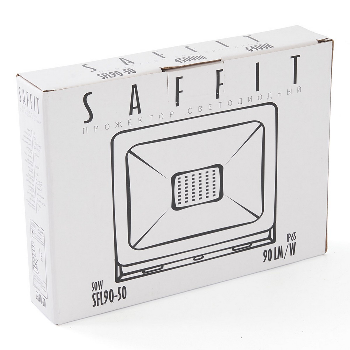 Прожекторы светодиодные Светодиодный прожектор Saffit SFL90-50 50W Черный 6400K 55066 