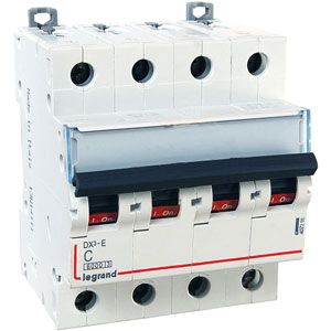 4 полюсные (четырехполюсные) Автоматический выключатель Legrand DX3-E 4P 25А (С) 6000/6kA 407307
