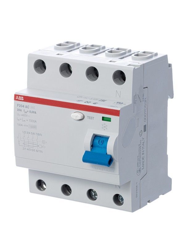 ABB УЗО ABB F204 4P 40A 30mA (AC) 2CSF204001R1400 