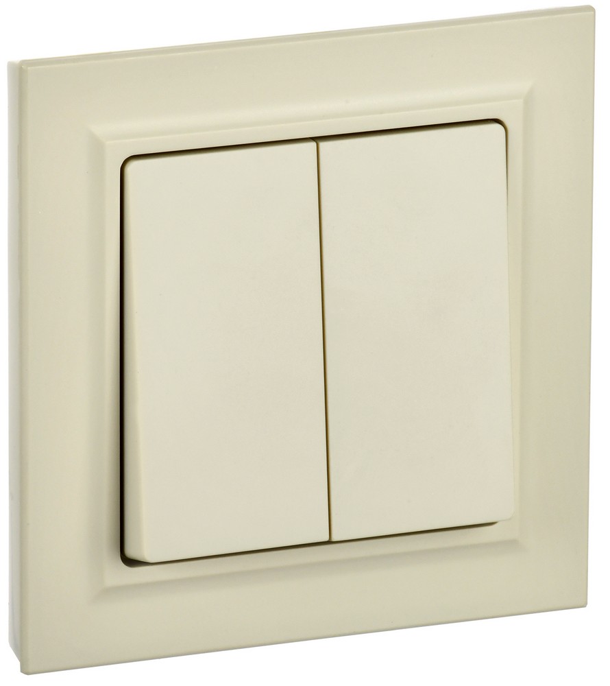 IEK Brite Бежевый Выключатель IEK BRITE Бежевый 2-кл. 10А в сборе ВСР10-2-0-БрКр BR-V20-0-10-K10-F