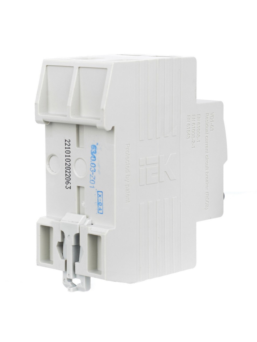 IEK Выключатель дифференциальный IEK KARAT ВД1-63 (УЗО) 2Р 63А 30мА MDV10-2-063-030 