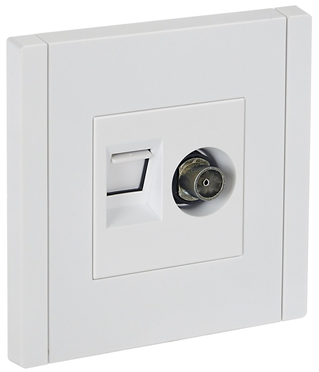 IEK FORTE&PIANO Белый Розетка IEK FORTE&PIANO Белый двойная TV+RJ45 кат.5E FP236
