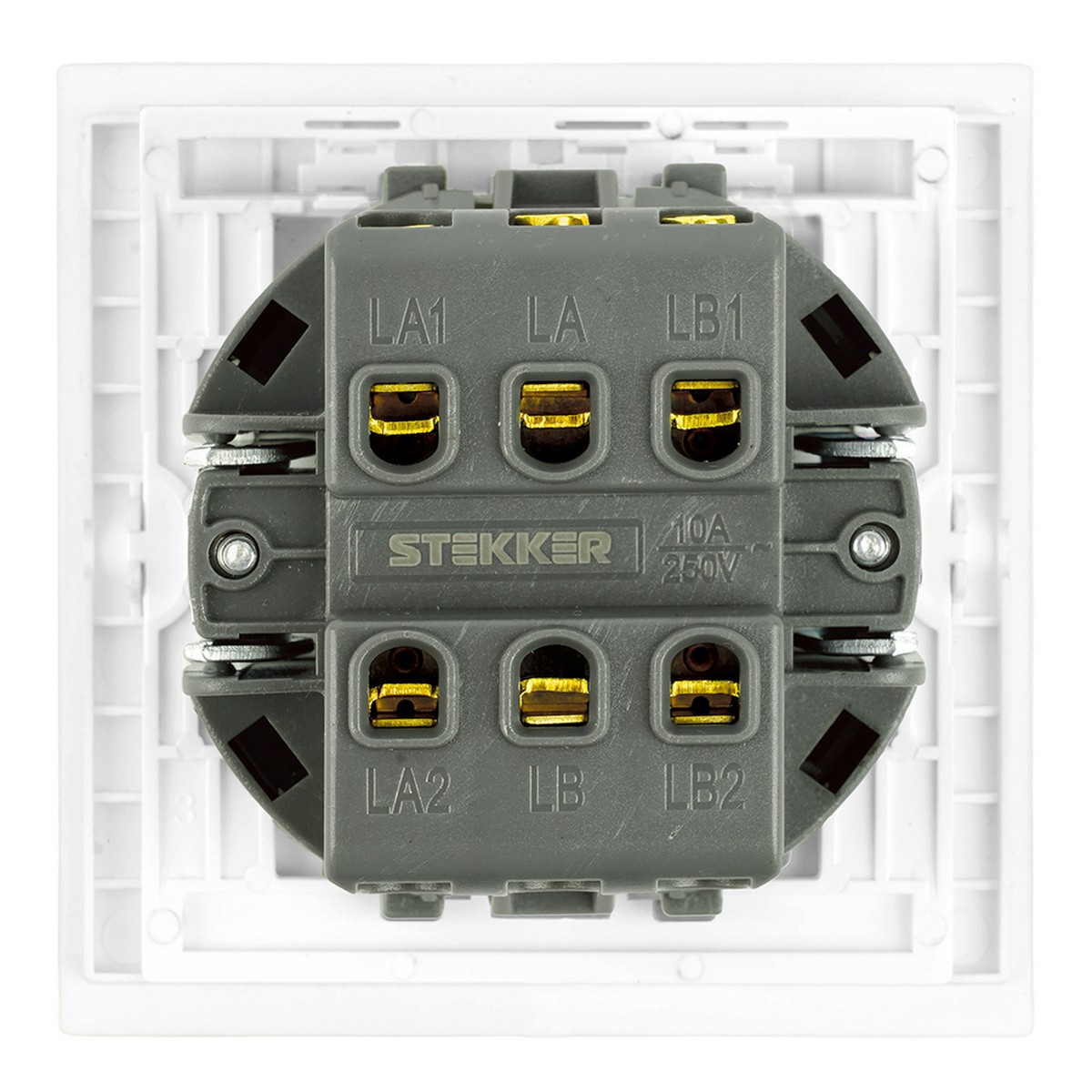 Мия - Розетки и выключатели Stekker Переключатель перекрестный 2-клавишный STEKKER Мия RSW10-3111-01 белая магнолия 50788