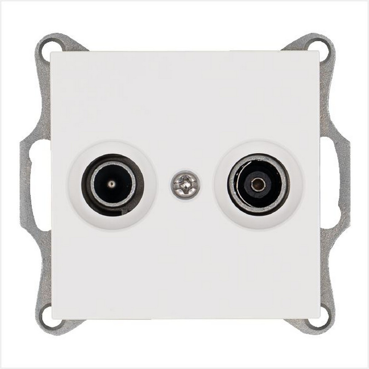 JASMART G - розетки и выключатели Розетка JASMART TV+FM оконечная Белый глянцевый G6204W