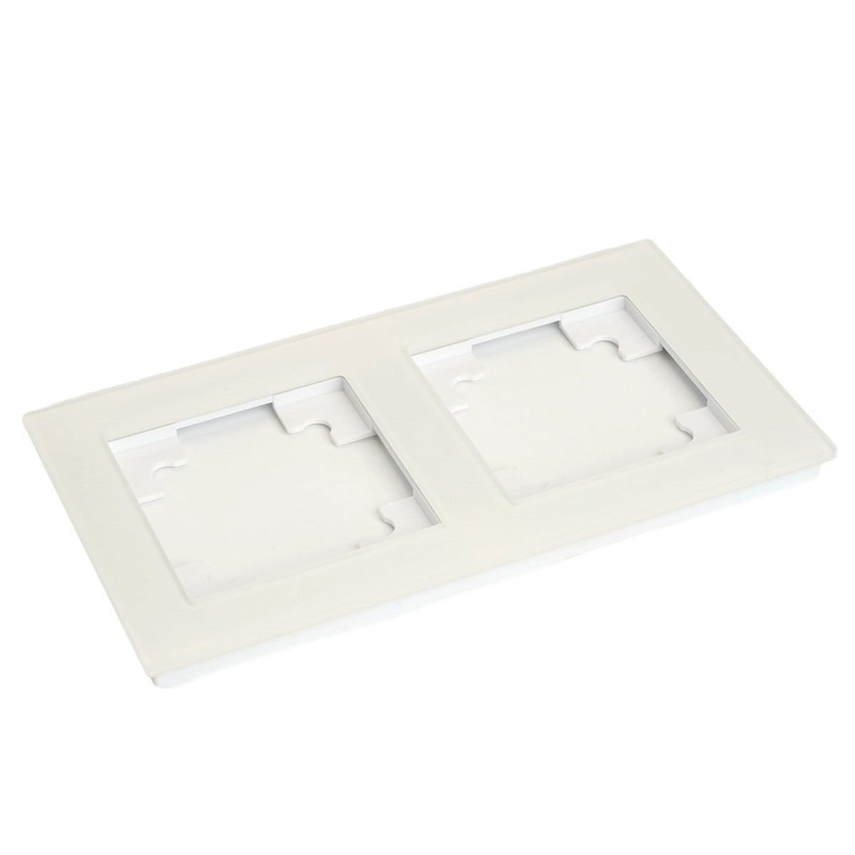 Катрин - Розетки и выключатели Stekker Рамка STEKKER 2-местная Катрин стекло белый матовый GFR00-7002-01М 49595