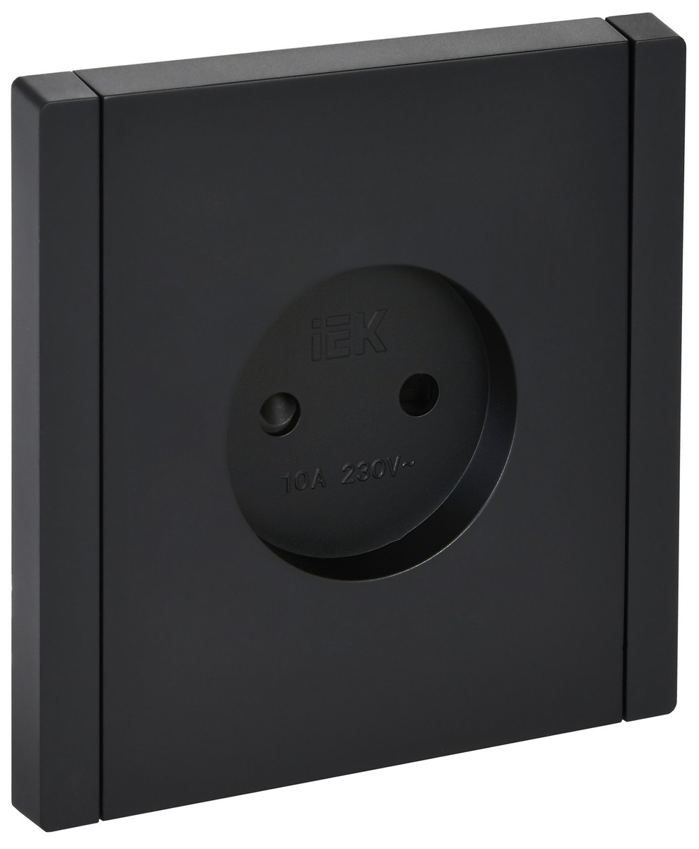 IEK FORTE&PIANO Черный Розетка IEK FORTE&PIANO Черный б/з со шт винтовое крепление 10А FP117