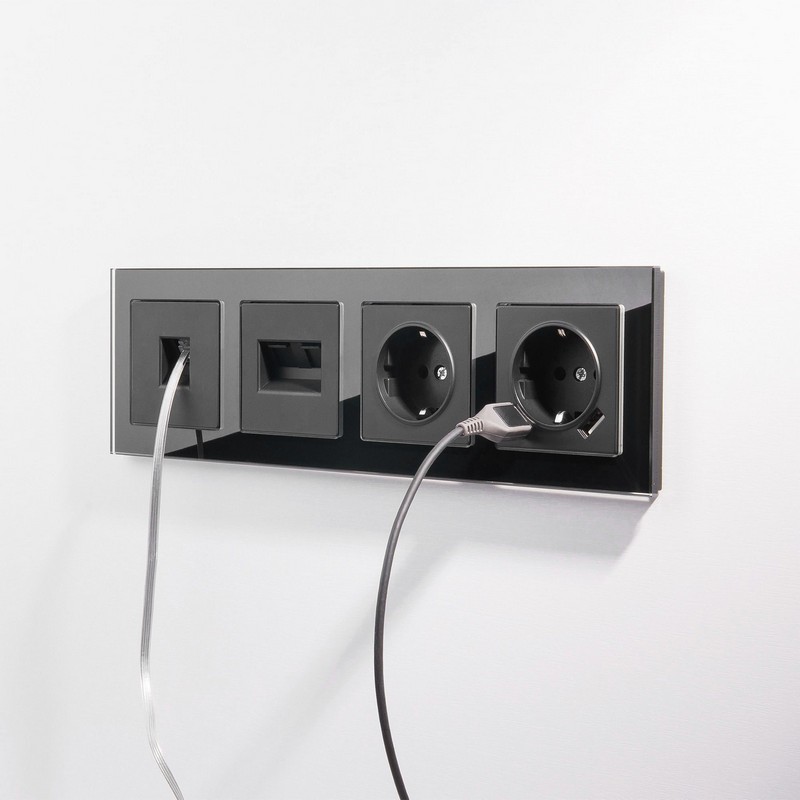 Werkel Черный матовый механизмы Розетка Werkel Ethernet RJ-45 (черный матовый) W1181008