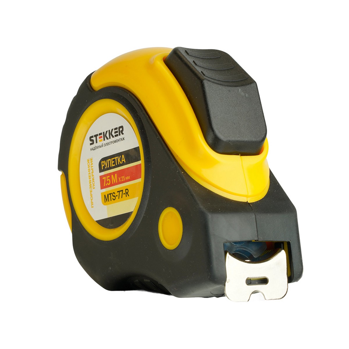 Рулетка STEKKER MTS-77-R 7,5 м х 25 мм прорезиненное покрытие, автостоп 50203 фото