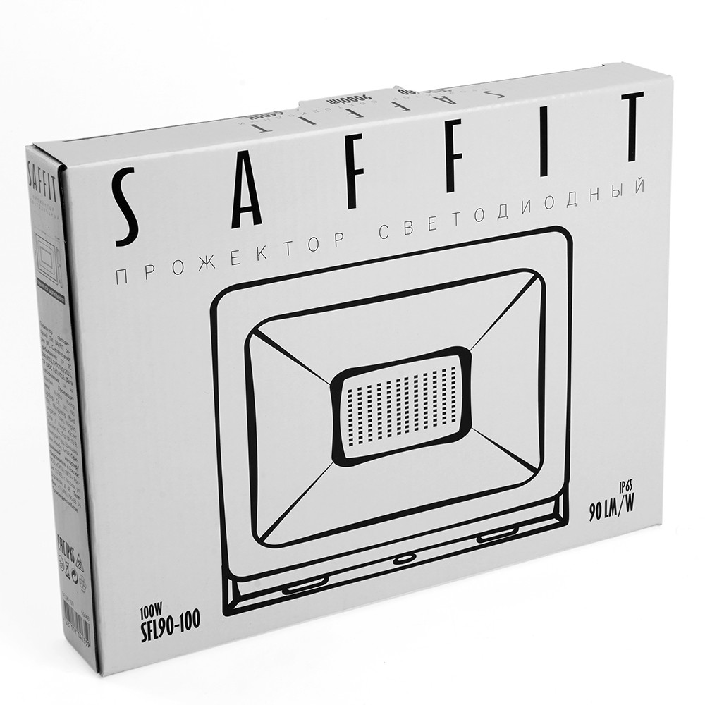 Прожекторы светодиодные Светодиодный прожектор Saffit SFL90-100 IP65 100W 4000K черный 55230 
