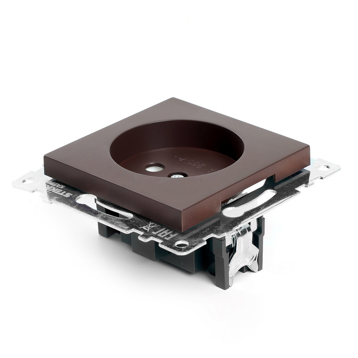 Катрин - Розетки и выключатели Stekker Розетка 1-местная б/з STEKKER GLS10-7109-04 250V 10А с защ. шторкой Катрин шоколад 49025