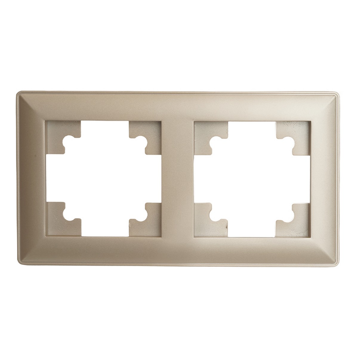 Катрин - Розетки и выключатели Stekker Рамка STEKKER 2-местная Катрин стекло шампань PFR00-7002-02 39803