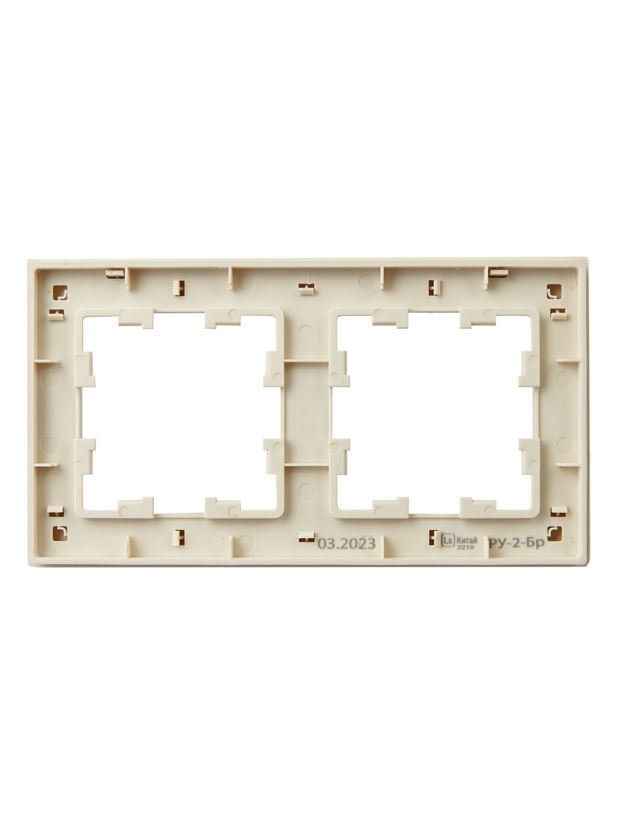 IEK Brite Рамки Рамка IEK BRITE DECOR Бежевый рифленый 2-м РУ-2-Бр BR-M22-51-K10